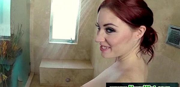 Superhot redhead babe gets a massage for fucking