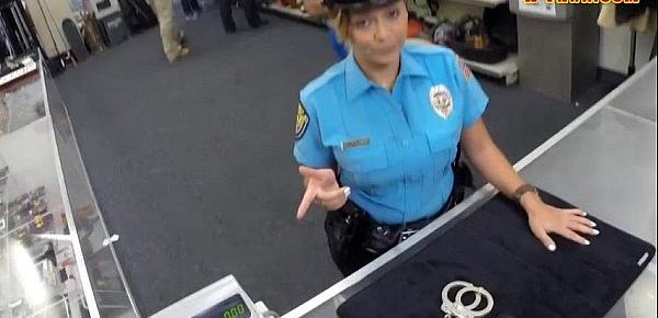 This Latina police woman has got both tits and ass